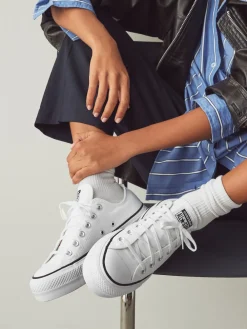 Converse Platform Lift Chuck Ox Trainers White Outlet