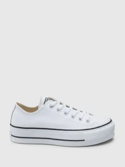 Converse Platform Lift Chuck Ox Leather Trainers White Sale