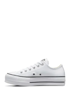 Converse Platform Lift Chuck Ox Leather Trainers White Sale