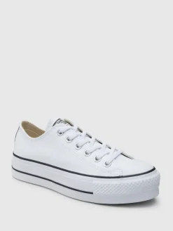 Converse Platform Lift Chuck Ox Leather Trainers White Sale