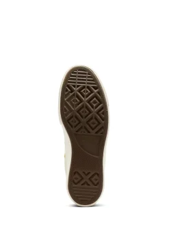 Converse White/Gold Chuck Taylor All-Star Mono Leather High Trainers Discount