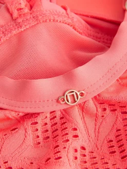 Next Coral Pink Lace Shaping Tummy Control Swimsuit Clearance