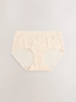 Next Midi All-Over Lace No VPL Knickers 3 Pack Coral Pink Online