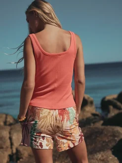 Next Pointelle Cami Vest Top Coral Pink New