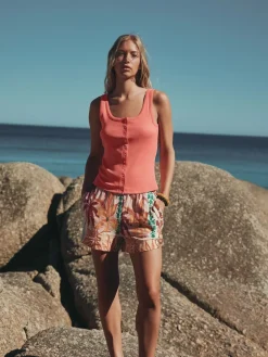 Next Pointelle Cami Vest Top Coral Pink New