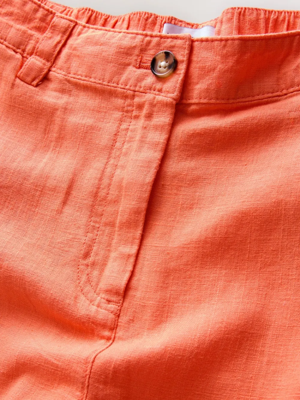 Next Smart Front Linen Blend Wide Leg Trousers Coral Pink Sale