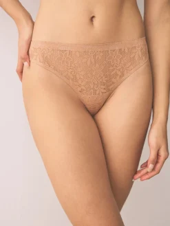 Next Thong All-Over Lace No VPL Knickers 3 Pack Coral Pink Clearance
