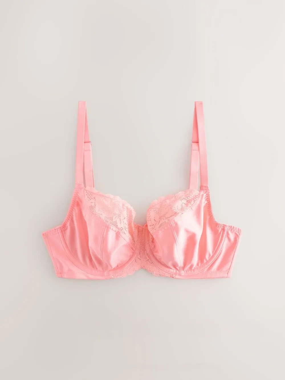 Next Coral/Ecru 2 Pack DD+ Non Pad Wired Full Cup Microfibre Lace Bra New