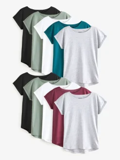 Next Core Cap Sleeve 100% Cotton T-Shirts 10 Pack Discount
