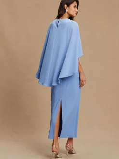 Next Cornflower Blue Cape Maxi Dress Outlet