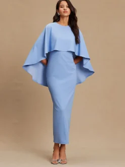 Next Cornflower Blue Cape Maxi Dress Outlet