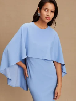 Next Cornflower Blue Cape Maxi Dress Outlet