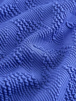 Next Cornflower Blue Textured Scoop Neck Tummy Control Swimsuit Sale