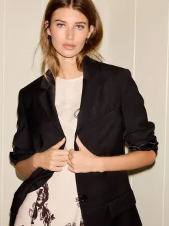 Next Sleeveless Column A-Line Maxi Dress Cream and Black Floral Print Best