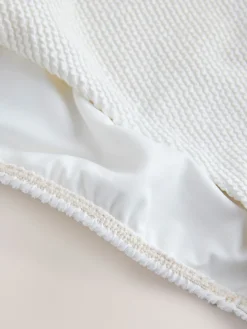 Next Cream Crinkle Bow Back Tummy Control Scoop Swimsuit Outlet