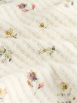 Next Cream Floral Cosy Waffle Long Sleeve Pyjamas Outlet