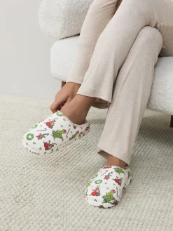 Next Cream Grinch Matching Family Christmas Mule Slippers Discount