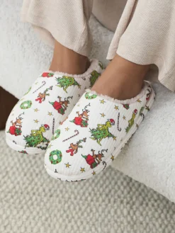 Next Cream Grinch Matching Family Christmas Mule Slippers Discount