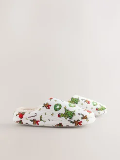 Next Cream Grinch Matching Family Christmas Mule Slippers Discount