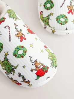Next Cream Grinch Matching Family Christmas Mule Slippers Discount