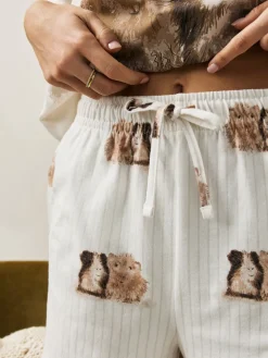 Next Cream Guinea Pig Short Pyjamas Set New