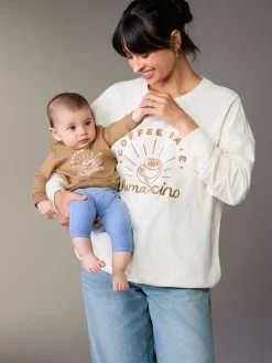 Next Maternity Mini Me Sweatshirt Set Cream Clearance