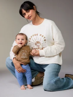 Next Maternity Mini Me Sweatshirt Set Cream Clearance