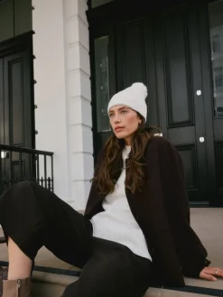 Next N. Premium 100% Cashmere Knitted Pom Hat Cream Online