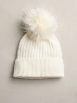 Next N. Premium 100% Cashmere Knitted Pom Hat Cream Online