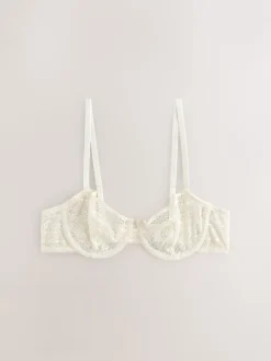 Next Non Pad Balcony Premium Lace Bra Cream Clearance