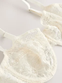 Next Non Pad Balcony Premium Lace Bra Cream Clearance