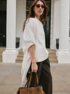 Next Premium Made in Italy Twill Midweight Shawl Scarf Cream