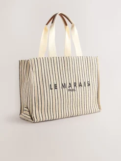 Next Cream Structured Canvas Shoulder Bag Sale