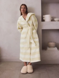Next Cream Textured Stripe Dressing Gown Sale