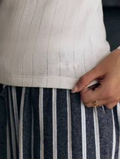 Next Thermal Maximum Warmth Cosy Pointelle Long Sleeved Top Cream Sale