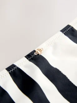 Next Cream/Black Stripe Brazilian High Leg Bikini Bottoms Outlet