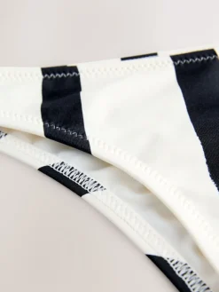 Next Cream/Black Stripe Brazilian High Leg Bikini Bottoms Outlet