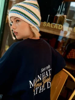 Next Cream/Pink/Green Knitted Beanie Hat