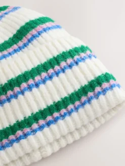 Next Cream/Pink/Green Knitted Beanie Hat