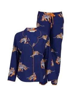 Cyberjammies Blue Tiger Print Long Sleeve Pyjamas Set New