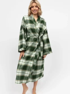 Cyberjammies Green Long Check Dressing Gown Online