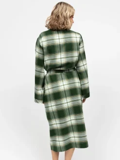 Cyberjammies Green Long Check Dressing Gown Online