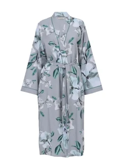 Cyberjammies Grey Floral Print Sleeve Long Dressing Gown Online