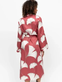 Cyberjammies Orange Big Leaf Print Long Sleeve Dressing Gown Clearance