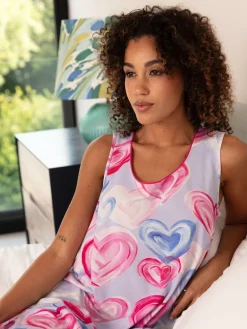 Cyberjammies Pink Heart Printed Jersey Bus Swing Nightdress Discount