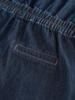 Next Dark Blue 100% Cotton Maternity Denim Boilersuit Outlet