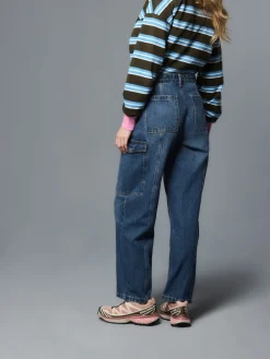 Next Ankle Straight Leg Carpenter Jeans Dark Blue Hot