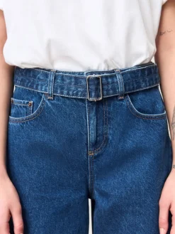 Next Belted Barrel Jeans Dark Blue Clearance