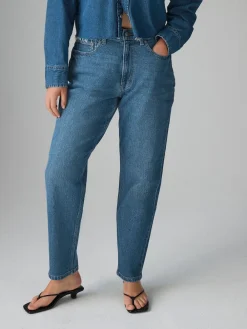 Next Hourglass Comfort Stretch Column Mom Jeans Dark Blue Sale