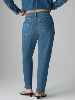 Next Hourglass Comfort Stretch Column Mom Jeans Dark Blue Sale